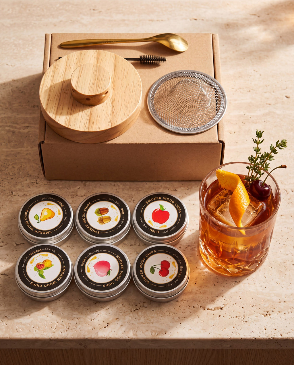Holmestrand whisky smoker kit with an Old Fashioned