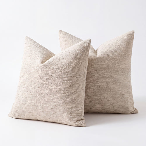 Nassjo chenille cushion covers in beige, set of 2