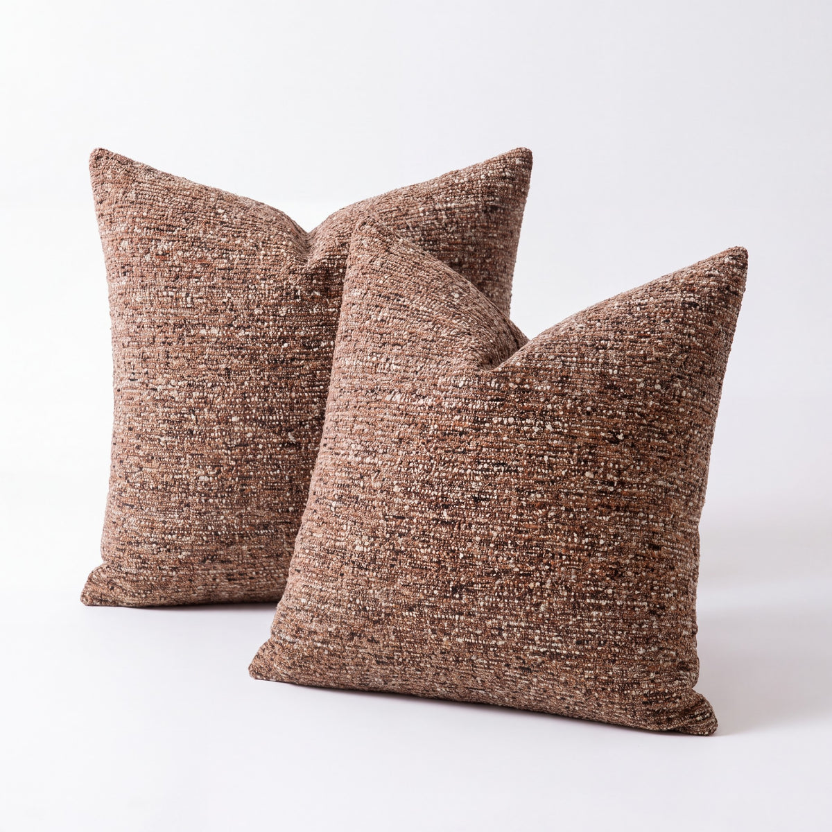 Nassjo chenille cushion covers in brown, set of 2