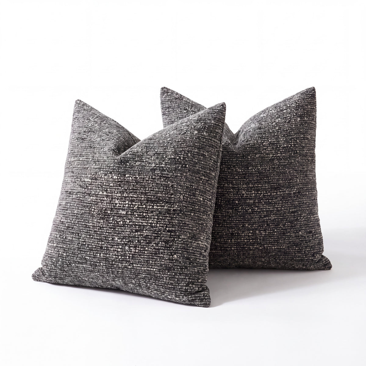 Nassjo chenille cushion covers in charcoal, set of 2