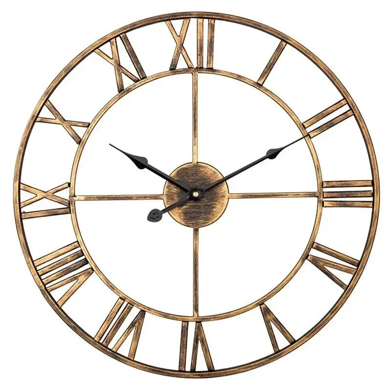 Haslev open iron wall clock, antique gold