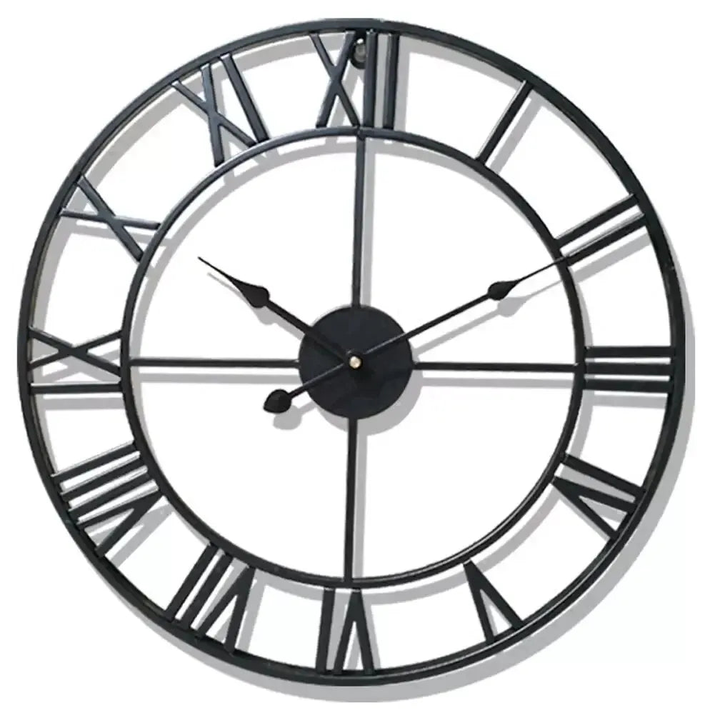 Haslev open iron wall clock, black