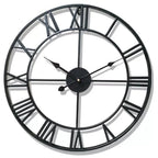 Haslev open iron wall clock, black