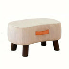 Ikast corduroy footstool, cream