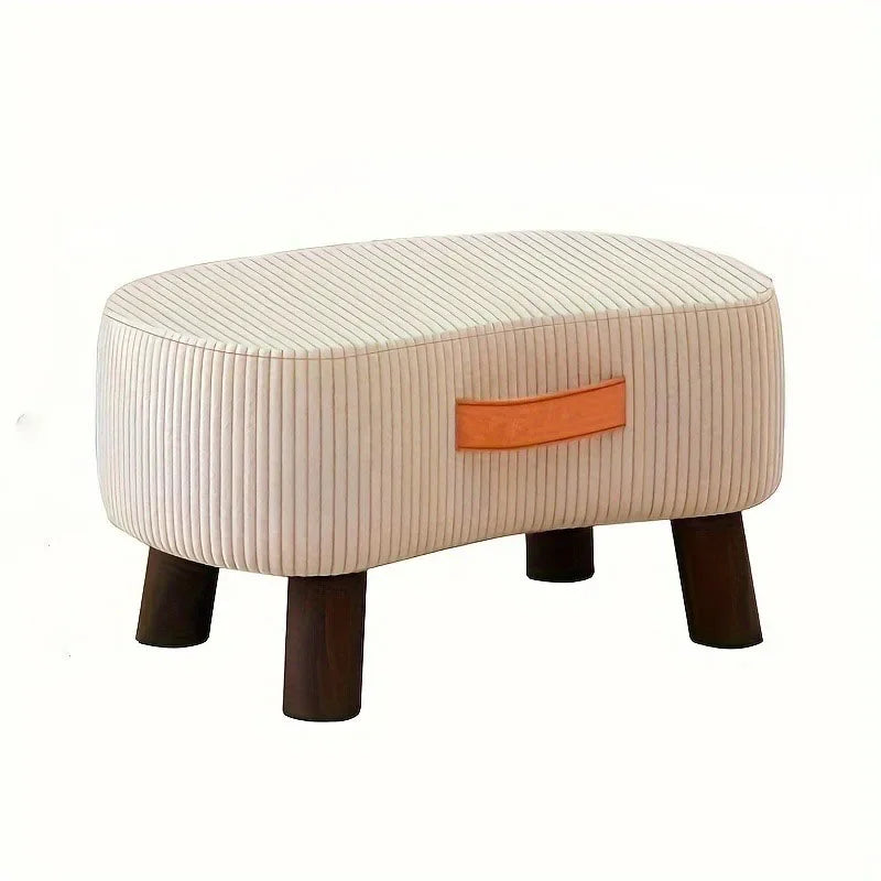 Ikast corduroy footstool, cream