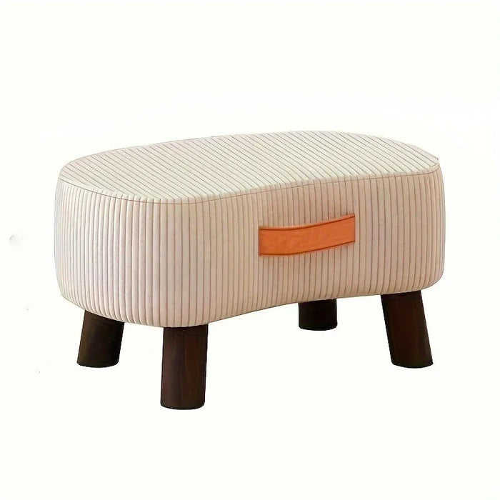 Ikast corduroy footstool, cream