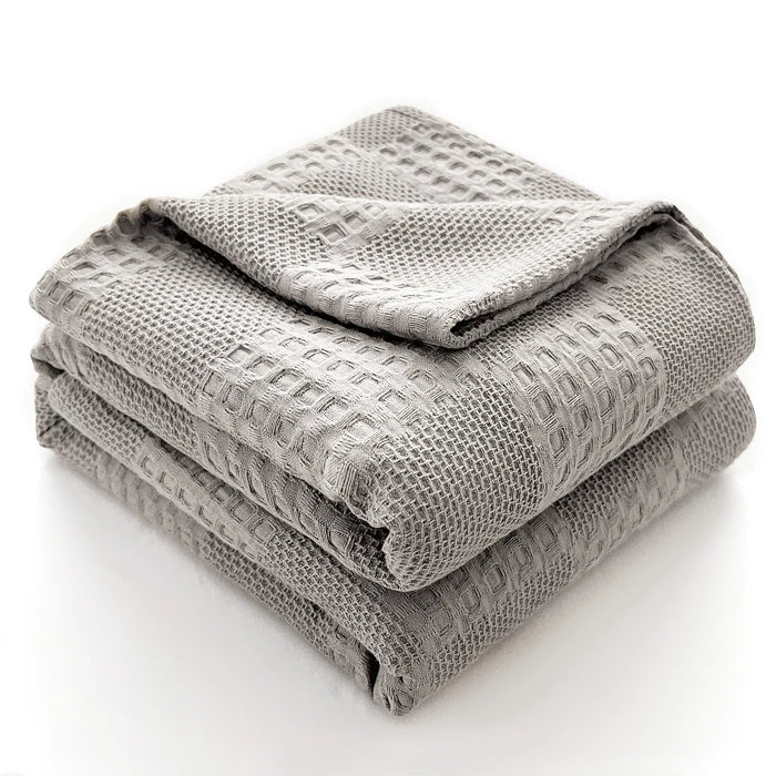 Sala cotton waffle throw, Light Grey