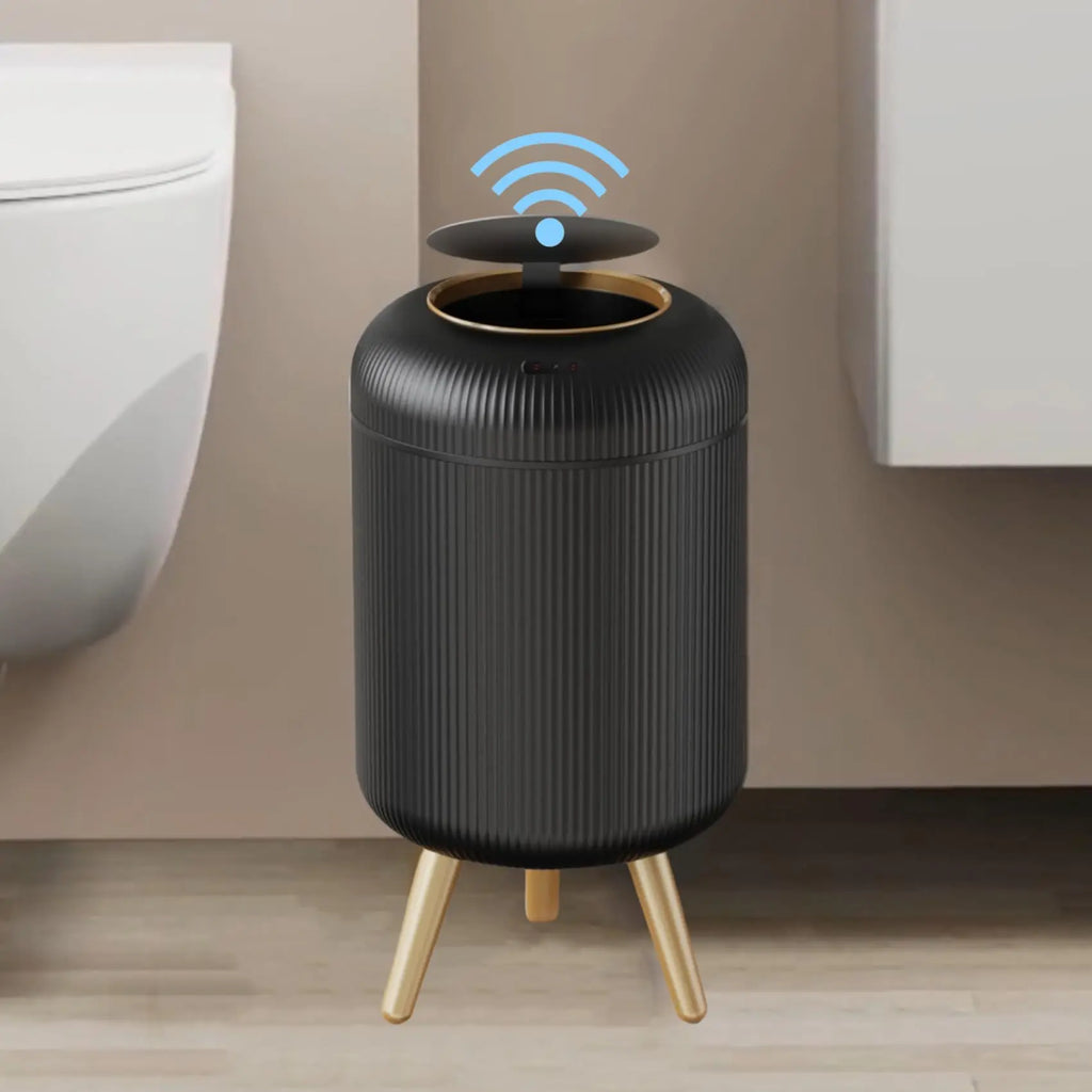 Naestved bin, black and gold on legs