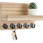 Brevik Wooden Key Holder with Shelf, view 3