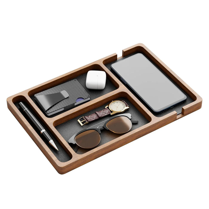 Ronneby wooden valet tray, Walnut Finish