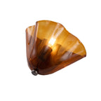 Meissen Ruffled Glass Wall Light, Fan Shape, Amber
