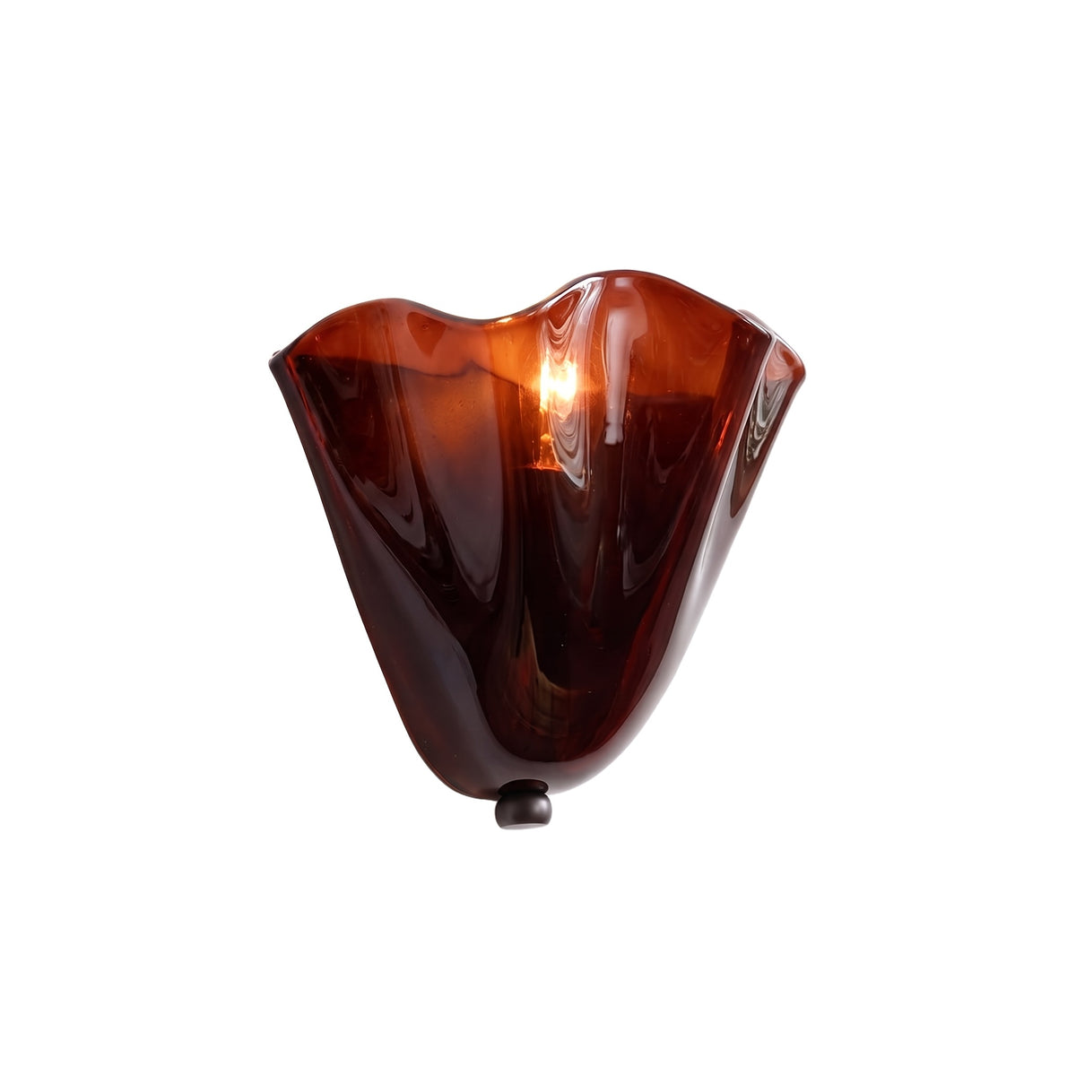 Meissen Ruffled Glass Wall Light, Fan Shape, Brown