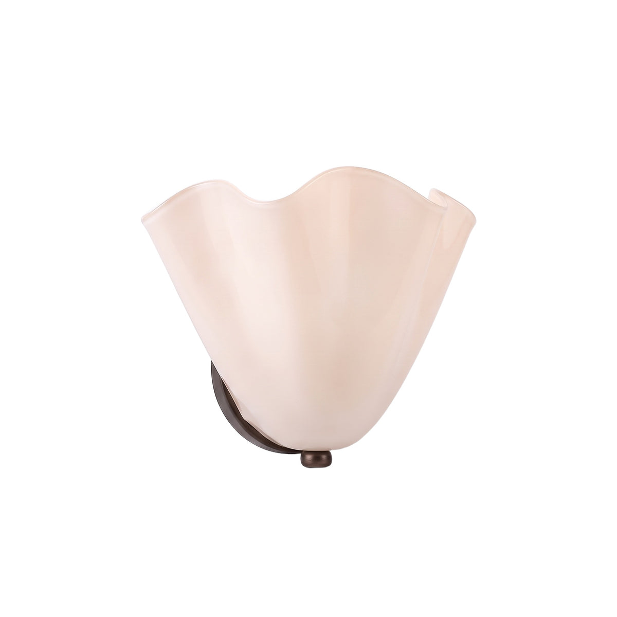 Meissen Ruffled Glass Wall Light, Fan Shape, Milky White