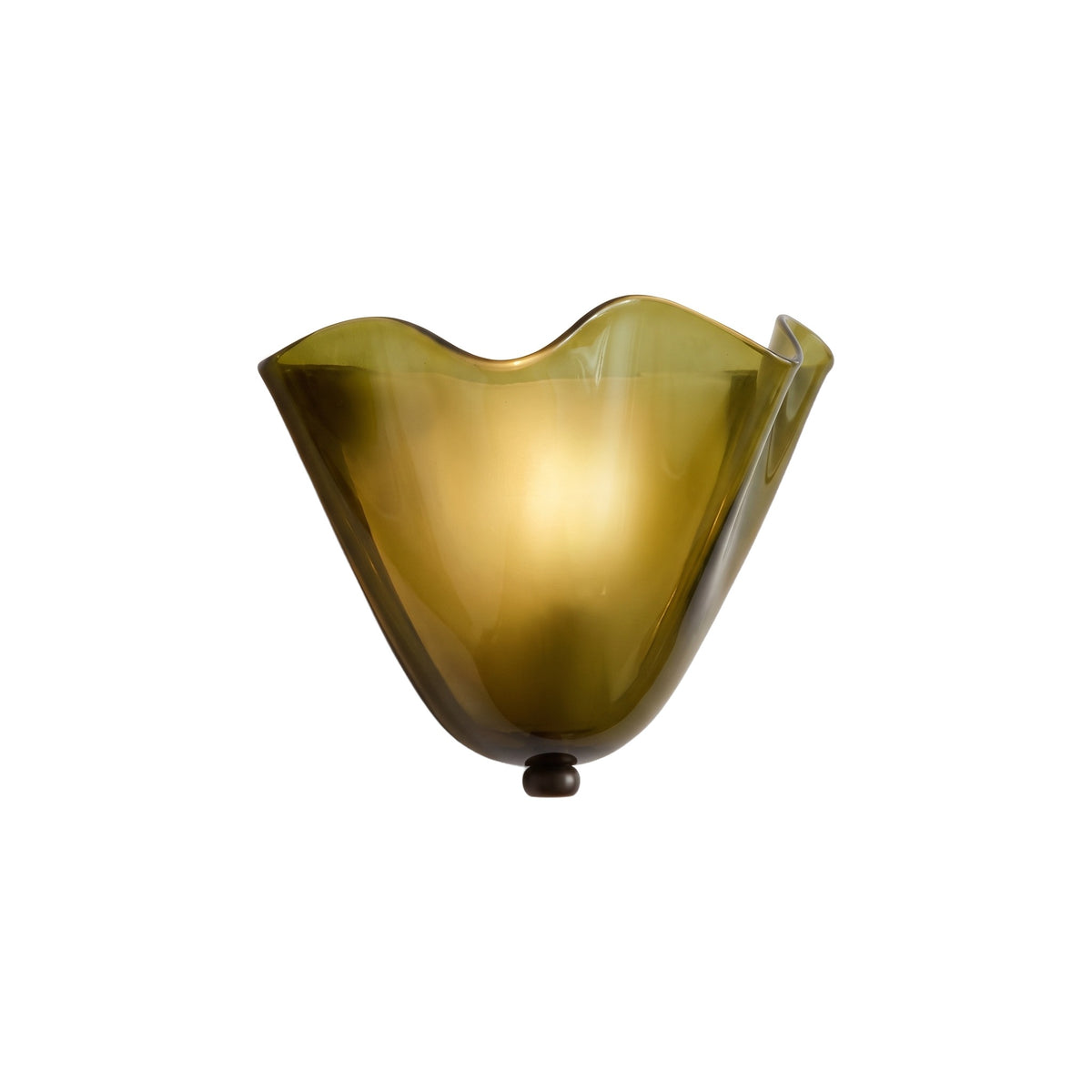 Meissen Ruffled Glass Wall Light, Fan Shape, Green