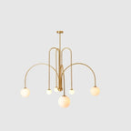 Eckernforde opal globe chandelier in Gold, product photo