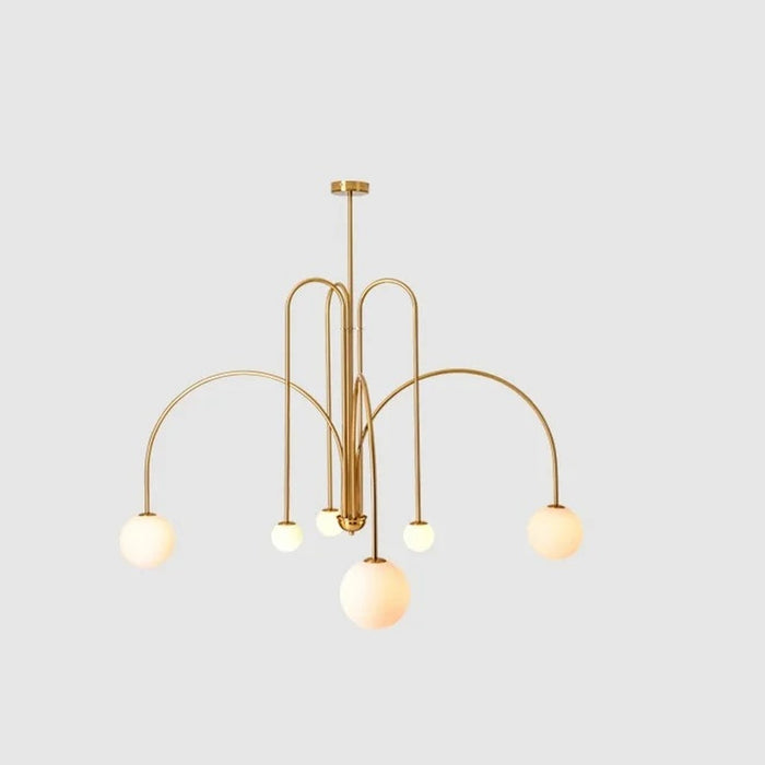 Eckernforde opal globe chandelier in Gold, product photo