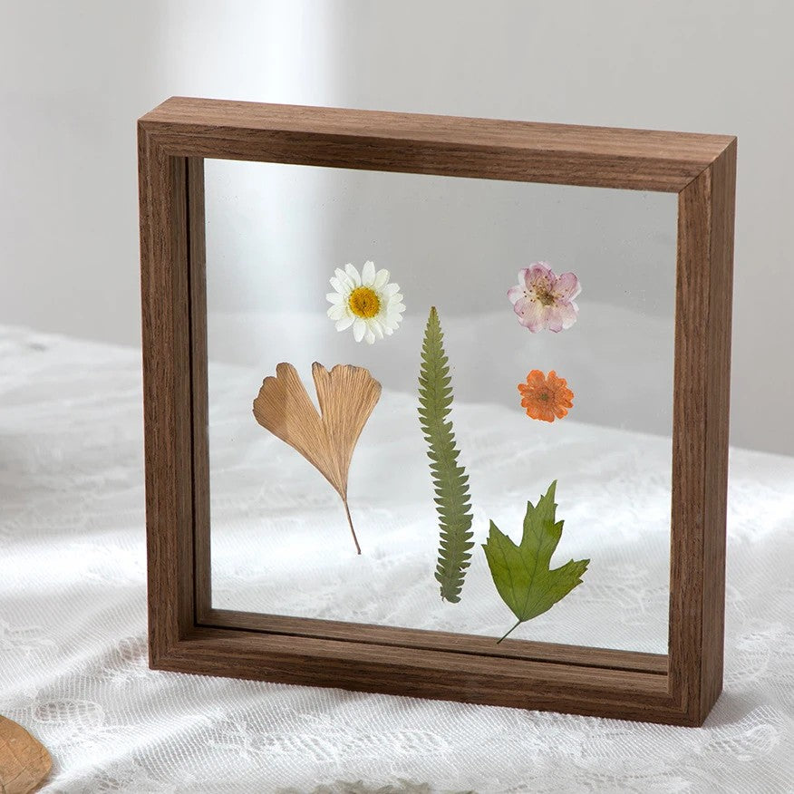 Hallstatt walnut tone floating frame, product photo