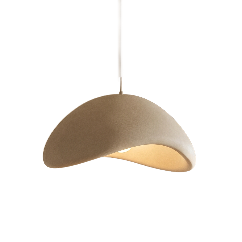 Rothwell sculpted cream dome pendant light on a plain white background