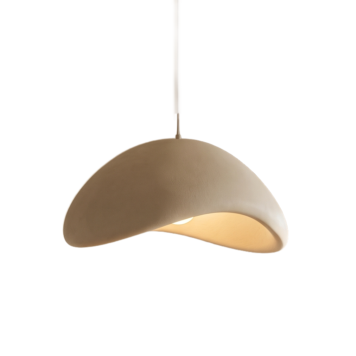 Rothwell sculpted cream dome pendant light on a plain white background