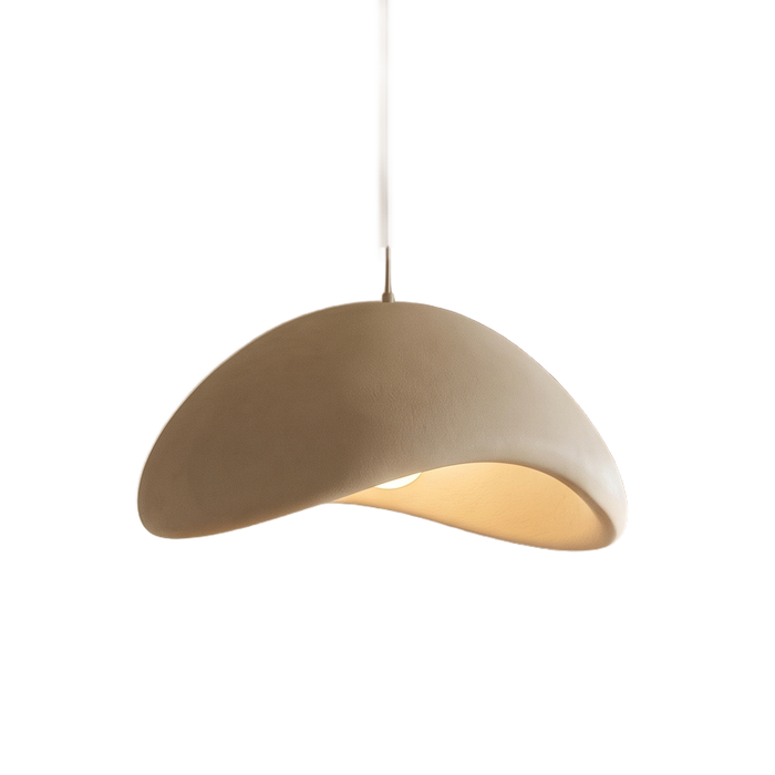 Rothwell sculpted cream dome pendant light on a plain white background