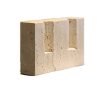 Helmsley travertine block candle holder on white
