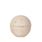 Tetbury travertine sphere incense burner on white