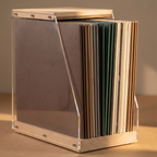 Frome record box detail, records seen through clear acrylic