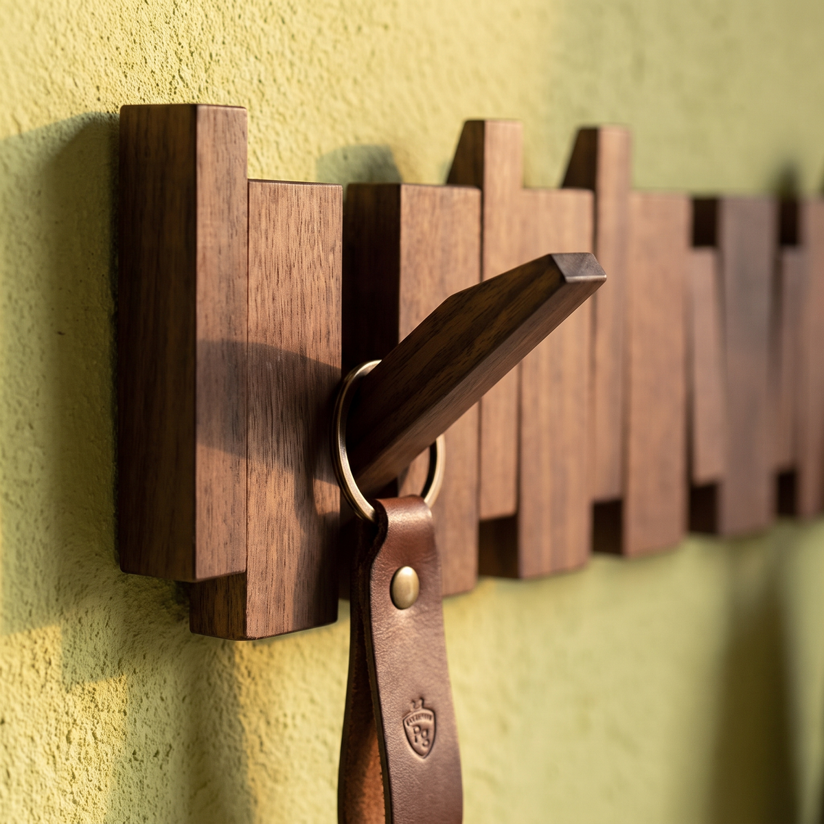 Kendal coat rack detail, one hook folded down