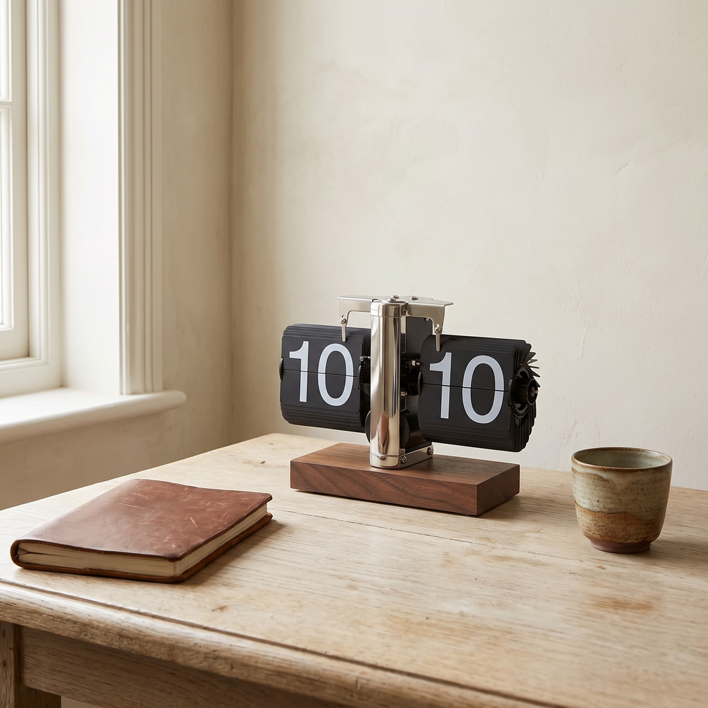 Aldeburgh flip clock in a study