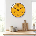 Halle clock with black frame in a Scandinavian kitchen