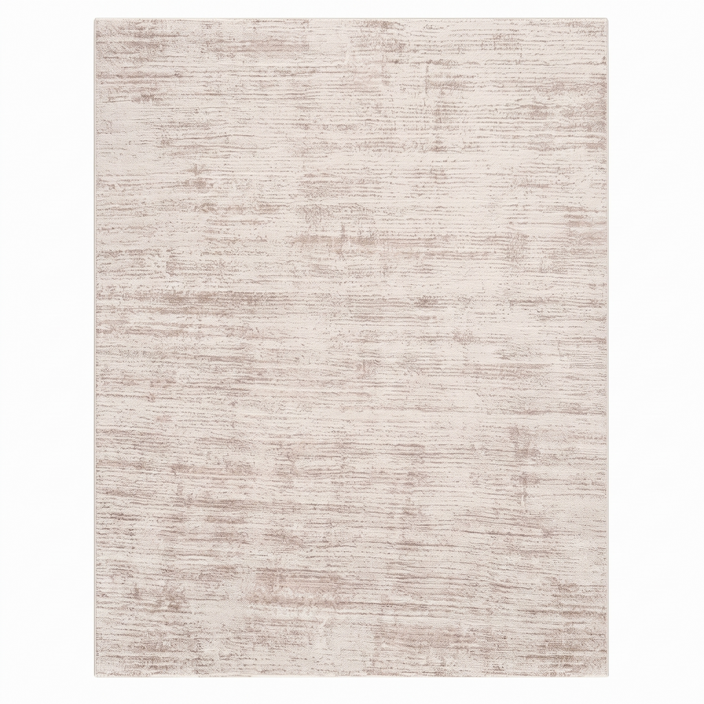 Narvik cream brushed rug seen from above on white