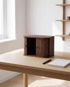 Passau roller shutter box on an oak desk