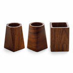 Rostock walnut pen pots in octagonal, round and square