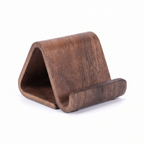 Hameln bent walnut finish phone stand on white