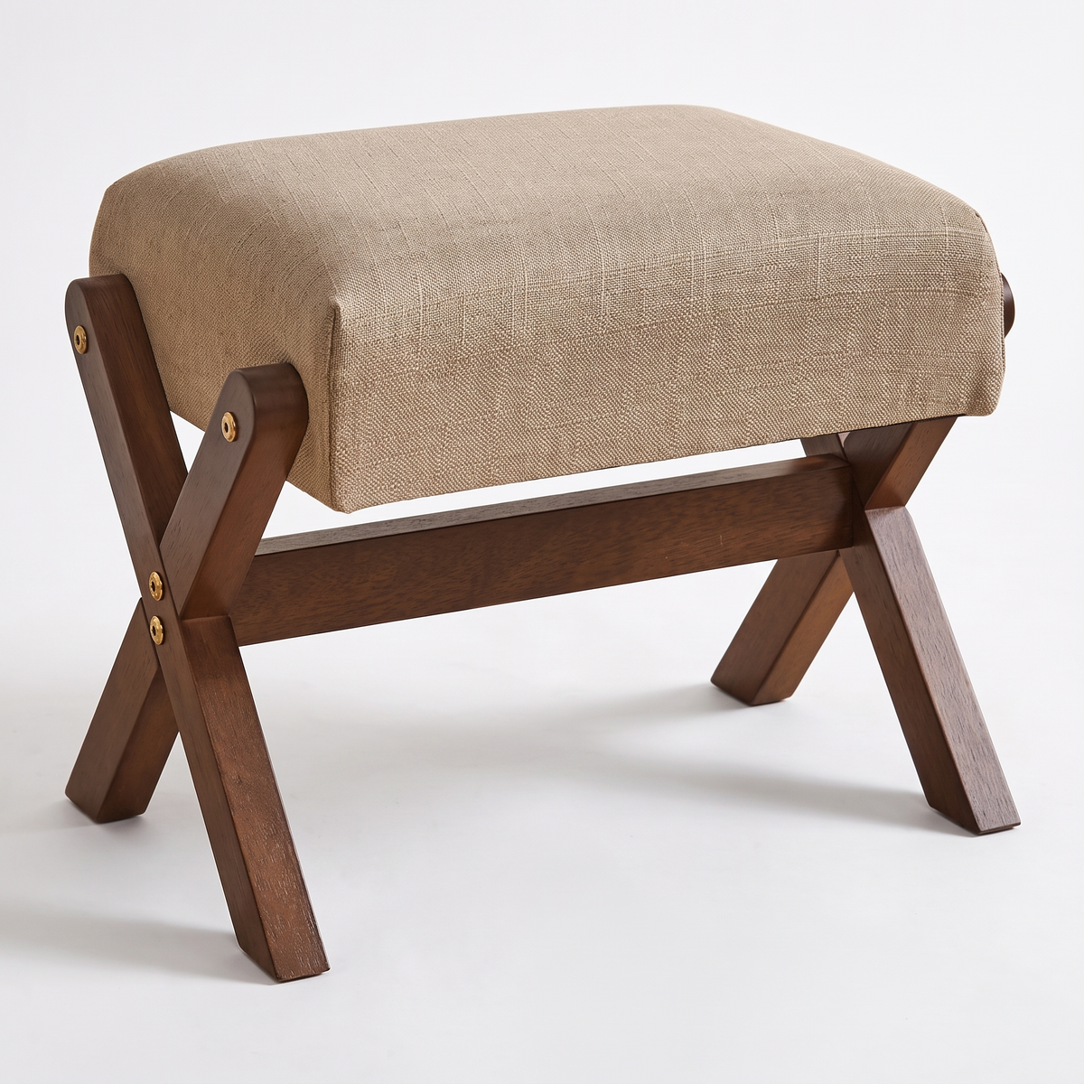 Esbjerg footstool in dark brown on white