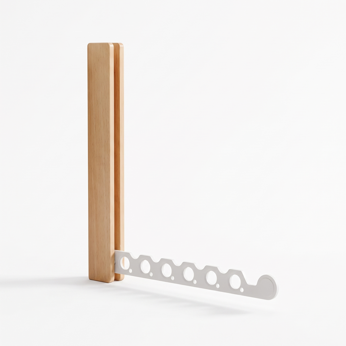 Kolding fold out wall hanger in natural and white on white