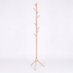 Goslar solid wood coat stand in natural on white