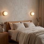 Eksjo Macaron Glass Globe Wall Light, Coloured Disc in a room