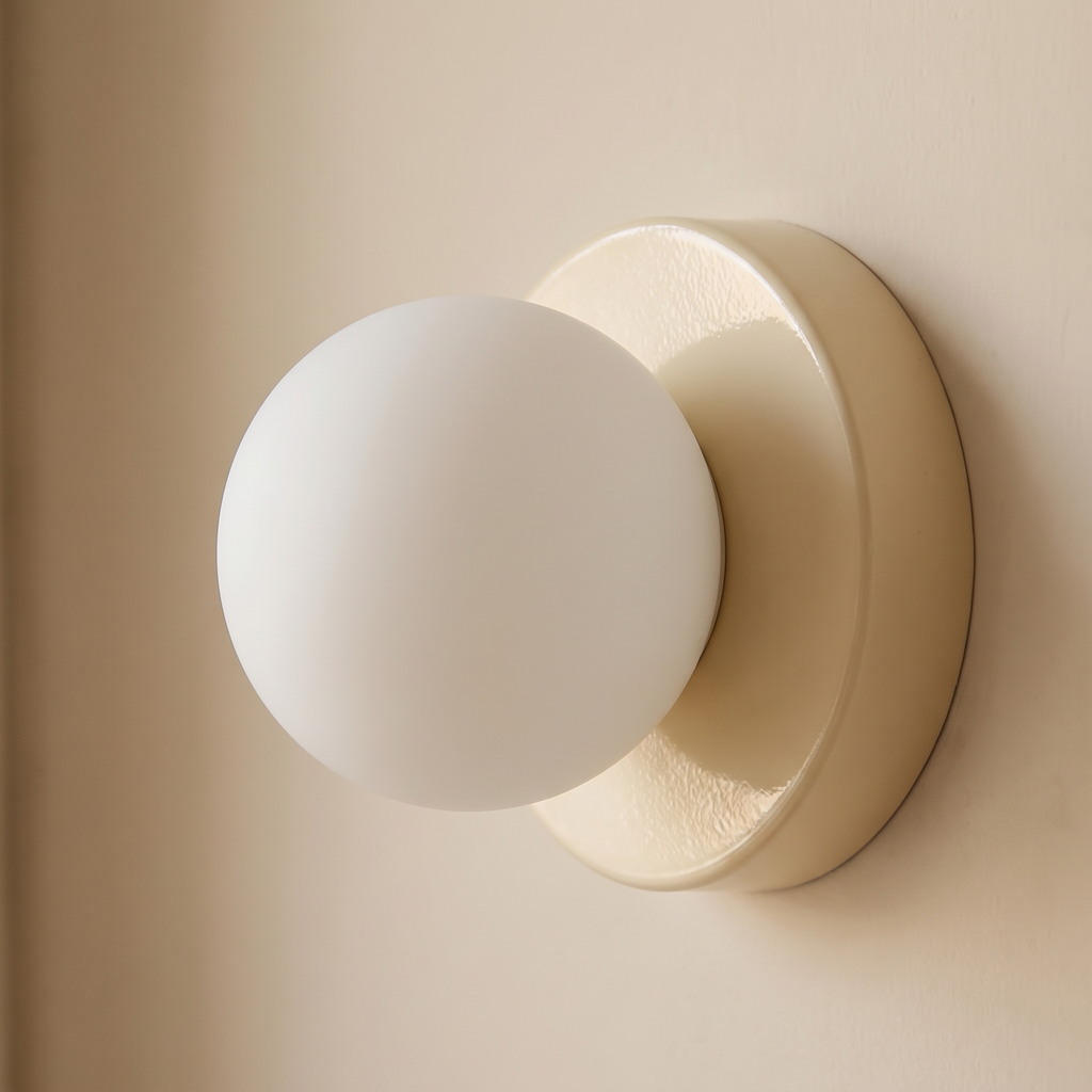 Eksjo Macaron Glass Globe Wall Light, Coloured Disc, detail