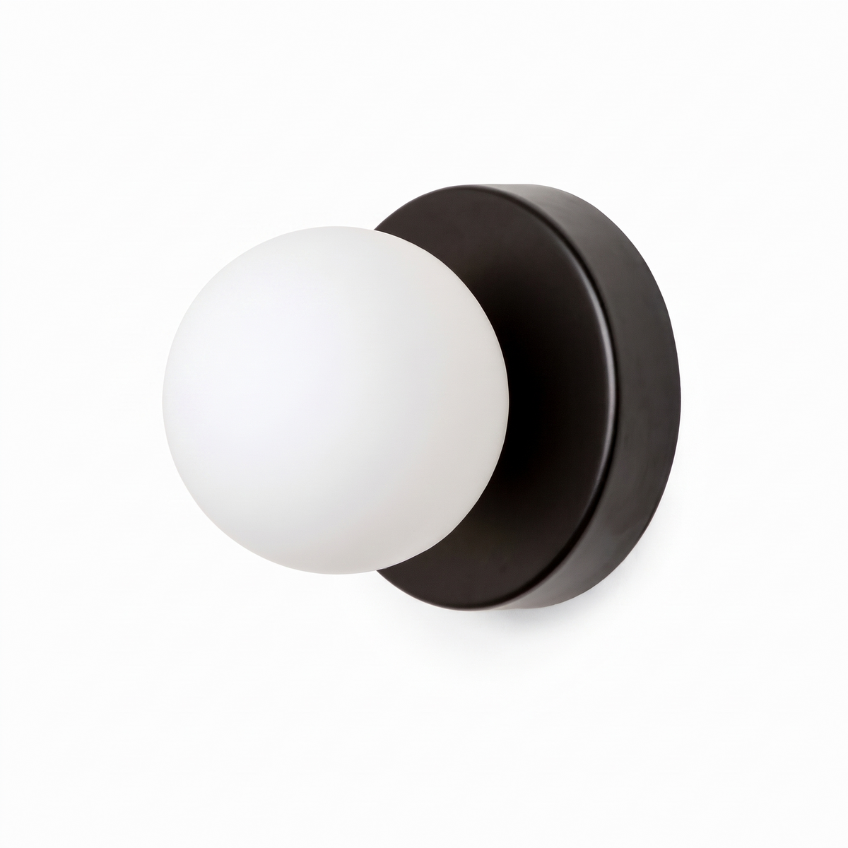 Eksjo Macaron Glass Globe Wall Light, Coloured Disc, Black
