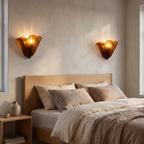 Meissen Ruffled Glass Wall Light, Fan Shape in a room