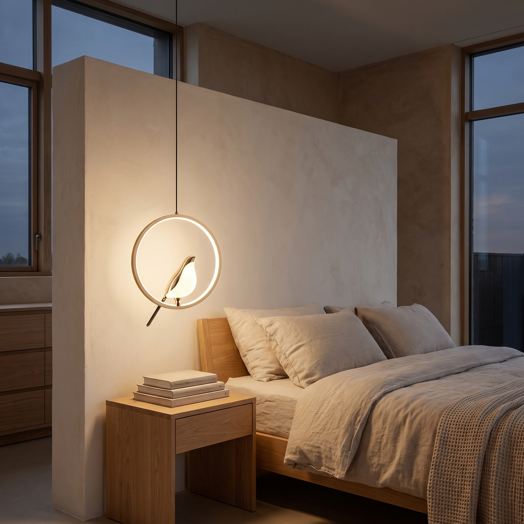 Bodo Magpie Ring Pendant Light, LED in a room
