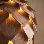 Lillehammer Wooden Pine Cone Pendant Light, Walnut Finish, detail