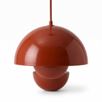 Ronne Bud Dome Pendant Light, Glossy Metal, 23cm, Rust Red