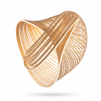 Alesund Sculptural Wood Strip Pendant Light, LED, Natural Wood