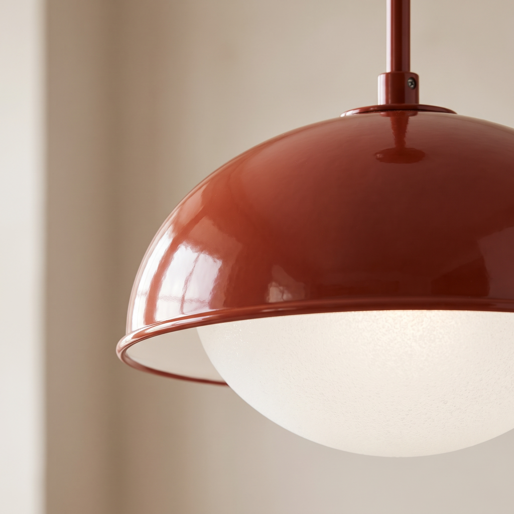Ronne Bud Dome Pendant Light, Glossy Metal, 23cm, detail