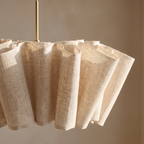 Luneburg Pleated Linen Look Pendant Light, Fabric Shade, detail