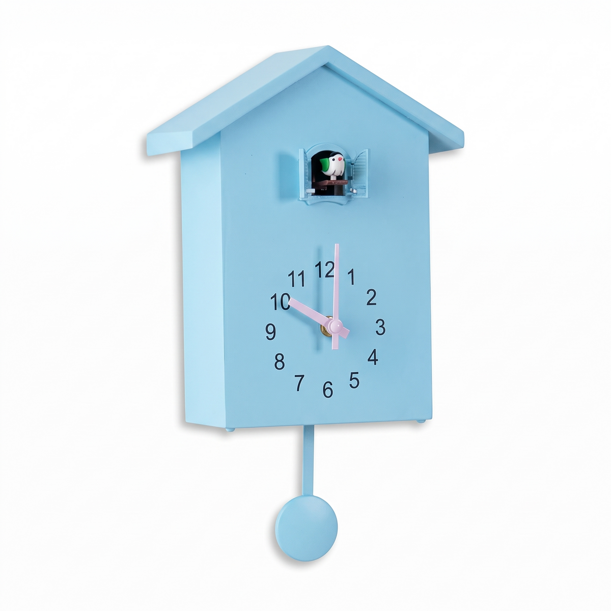 Flensburg Modern Cuckoo Clock with Pendulum, Blue