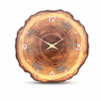 Kiruna Tree Ring Wall Clock, Wooden Hands, Silent, Tree Ring