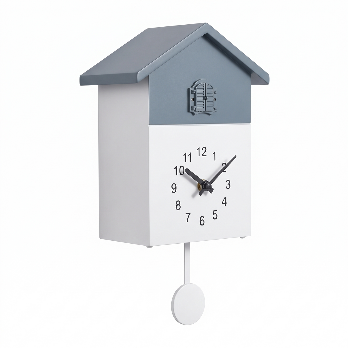 Flensburg Modern Cuckoo Clock with Pendulum, White